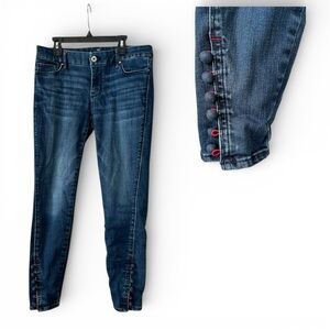 White House Black Market The Skinny Ankle jeans with buttons at ankle